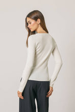 Load image into Gallery viewer, Dress Forum - Ribbed Knit Fitted Crew Neck Long Sleeve Top: NAVY / S-M-L(2-2-2)
