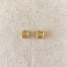 Load image into Gallery viewer, GoldFi - 18k Gold Filled 9.5mm Cubic Zirconia Clicker Hoop Earrings
