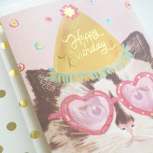 Load image into Gallery viewer, Happy Birthday Cat with Heart Glasses
