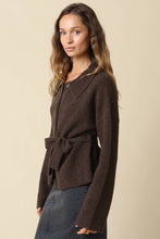Load image into Gallery viewer, Olivaceous - Maci Belted Knit Jacket: TAUPE / M
