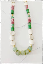 Load image into Gallery viewer, Bone, Glass &amp; Coconut Wood Bead Necklace
