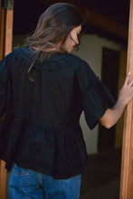 Load image into Gallery viewer, RAISONNEL - Embo Airy Collar Blouse - RT1055: Black / S-M-L (3-2-1)
