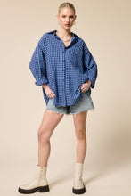 Load image into Gallery viewer, Mimosa - Relaxed Gingham Button Down Shirt: Ocean / M
