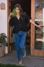 Load image into Gallery viewer, RAISONNEL - Embo Airy Collar Blouse - RT1055: Black / S-M-L (3-2-1)
