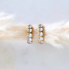 Load image into Gallery viewer, CZ Oval Hoop Earrings
