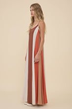Load image into Gallery viewer, RAISONNEL - Colorblock Flowy Maxi Slip Dress - RD1262: NATURAL MIX / S-M-L (3-2-1)
