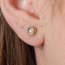 Load image into Gallery viewer, GoldFi - 18k Gold Filled 4mm Simulated Pearl Stud Earrings
