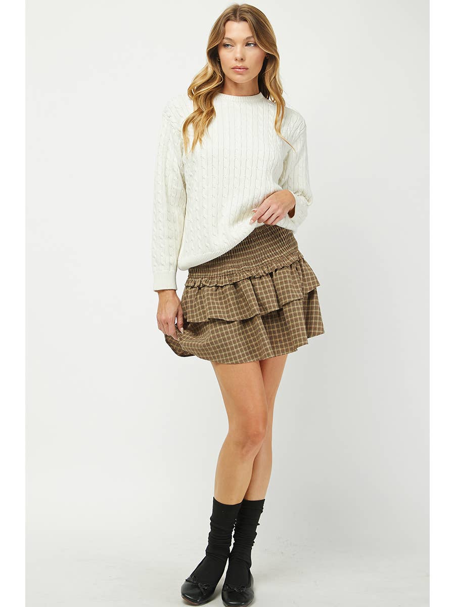 Plaid Ruffle Skirt