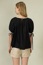 Load image into Gallery viewer, Puff Sleeve Trim Detail Blouse
