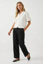 Load image into Gallery viewer, Naked Zebra - Ruffle Detail Bubble Sleeve Top: Off White / S
