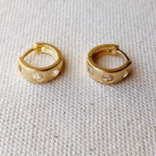 Load image into Gallery viewer, GoldFi - 18k Gold Filled Huggie Large CZ Hoop Earrings
