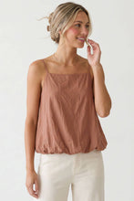 Load image into Gallery viewer, Naked Zebra - Billowy Cami Top With Bubble Hem: Light Brown / L
