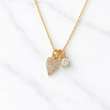 Load image into Gallery viewer, Mesa Blue - Tiny Pave CZ Heart Necklace
