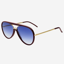 Load image into Gallery viewer, Shay Aviator Sunglasses: Burgundy
