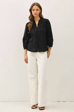 Load image into Gallery viewer, Be Cool - CRISP COTTON BUTTON UP FLOWY BLOUSE: White / L
