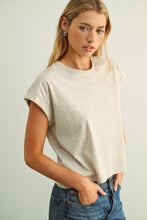 Load image into Gallery viewer, MIOU MUSE - T2263   ROUND NECK CUFFED SLEEVE TOP: OFF WHITE / L
