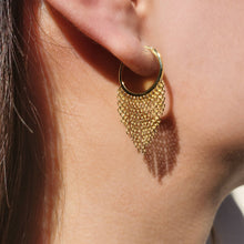 Load image into Gallery viewer, Chain Drop Hoop Earrings
