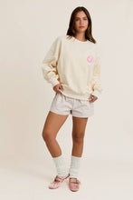 Load image into Gallery viewer, LE LIS - &quot;COASTAL COWGIRL&quot; PRINTED CREW NECK OVERSIZED SWEATSHIRT: CREAM / S
