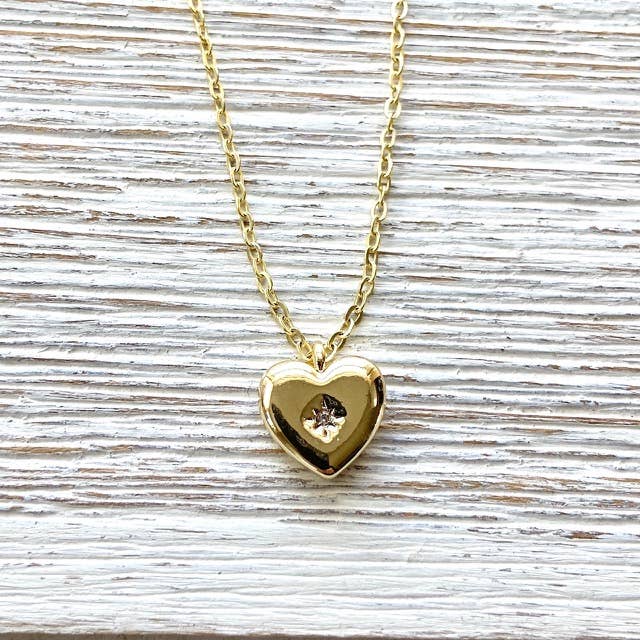Heart Necklace with  Crystal