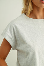 Load image into Gallery viewer, MIOU MUSE - T2263   ROUND NECK CUFFED SLEEVE TOP: OFF WHITE / S
