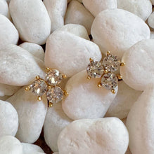 Load image into Gallery viewer, Faceted Trio Crystals Stud Earrings
