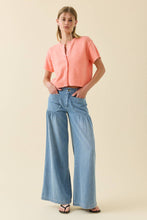 Load image into Gallery viewer, RAISONNEL - Dusty Blue Denim Relaxed Wide-Leg Pants - RB1109: DUSTY BLUE DENIM / S-M-L (3-2-1)
