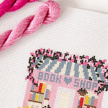 Load image into Gallery viewer, Book Shop Storefront 6” Needlepoint Canvas 13 Mesh

