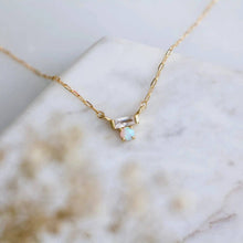 Load image into Gallery viewer, Mini Opal CZ Bar Necklace
