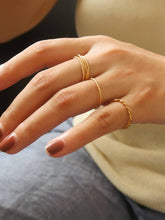 Load image into Gallery viewer, Flânerie by MAIQ - 18K Non-Tarnish Minimalist Thin Braided Ring: Yellow Gold / Riley-Textured-7
