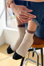 Load image into Gallery viewer, Color Block Girlfriend Socks : Black Coffee
