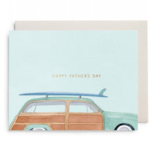 Load image into Gallery viewer, Woody Wagon Surf Dad Greeting Card
