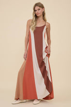 Load image into Gallery viewer, RAISONNEL - Colorblock Flowy Maxi Slip Dress - RD1262: NATURAL MIX / S-M-L (3-2-1)
