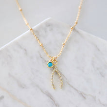 Load image into Gallery viewer, Wishbone Necklace - Turquoise
