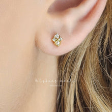 Load image into Gallery viewer, Tiny Pearl &amp; Crystal Earrings
