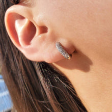 Load image into Gallery viewer, HolyBang Jewels - PAVE CZ DAINTY HUGGIE EARRINGS - E-HT1161: GOLD

