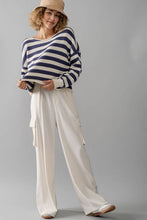 Load image into Gallery viewer, LOOSE FIT STRIPE RIB KNIT SWEATER

