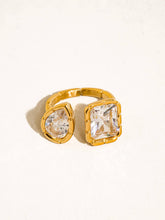 Load image into Gallery viewer, Serréa 18K Gold Non-Tarnish CZ Adjustable Ring

