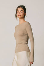 Load image into Gallery viewer, Dress Forum - Ribbed Knit Fitted Crew Neck Long Sleeve Top: NAVY / S-M-L(2-2-2)
