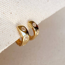 Load image into Gallery viewer, GoldFi - 18k Gold Filled Huggie Large CZ Hoop Earrings
