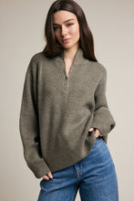 Load image into Gallery viewer, Half Zip Mock Neck Knit Sweater

