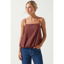 Load image into Gallery viewer, Naked Zebra - Billowy Cami Top With Bubble Hem: Light Brown / L
