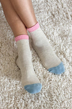 Load image into Gallery viewer, Color Block Girlfriend Socks : Grey Pink
