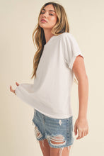 Load image into Gallery viewer, AEMI + CO - 8314DN Mali Baby Tee Short Sleeve Top: White / Contemporary / L
