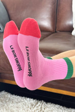 Load image into Gallery viewer, Color Block Girlfriend Socks : Rose Green
