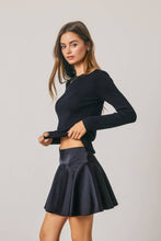 Load image into Gallery viewer, Dress Forum - Ribbed Knit Fitted Crew Neck Long Sleeve Top: NAVY / S-M-L(2-2-2)
