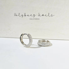 Load image into Gallery viewer, HolyBang Jewels - PAVE CZ DAINTY HUGGIE EARRINGS - E-HT1161: GOLD
