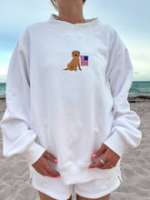 Load image into Gallery viewer, Sunkissed Coconut - White American Flag Dog Mockneck Sweatshirt 100% Cotton: White / Small
