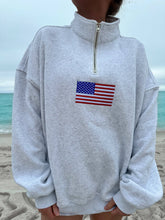 Load image into Gallery viewer, American Flag Quarter-Zip Sweatshirt
