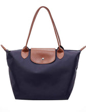 Load image into Gallery viewer, Sweetkama - Ladies Color Block Nylon Shoulder Tote Bag: Navy / OS
