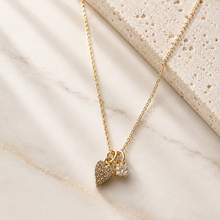 Load image into Gallery viewer, Mesa Blue - Tiny Pave CZ Heart Necklace
